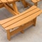 Gardenised Outdoor Round Picnic Table with Bench, 8-Person, Stained Wood QI003903.ST - alternate 2